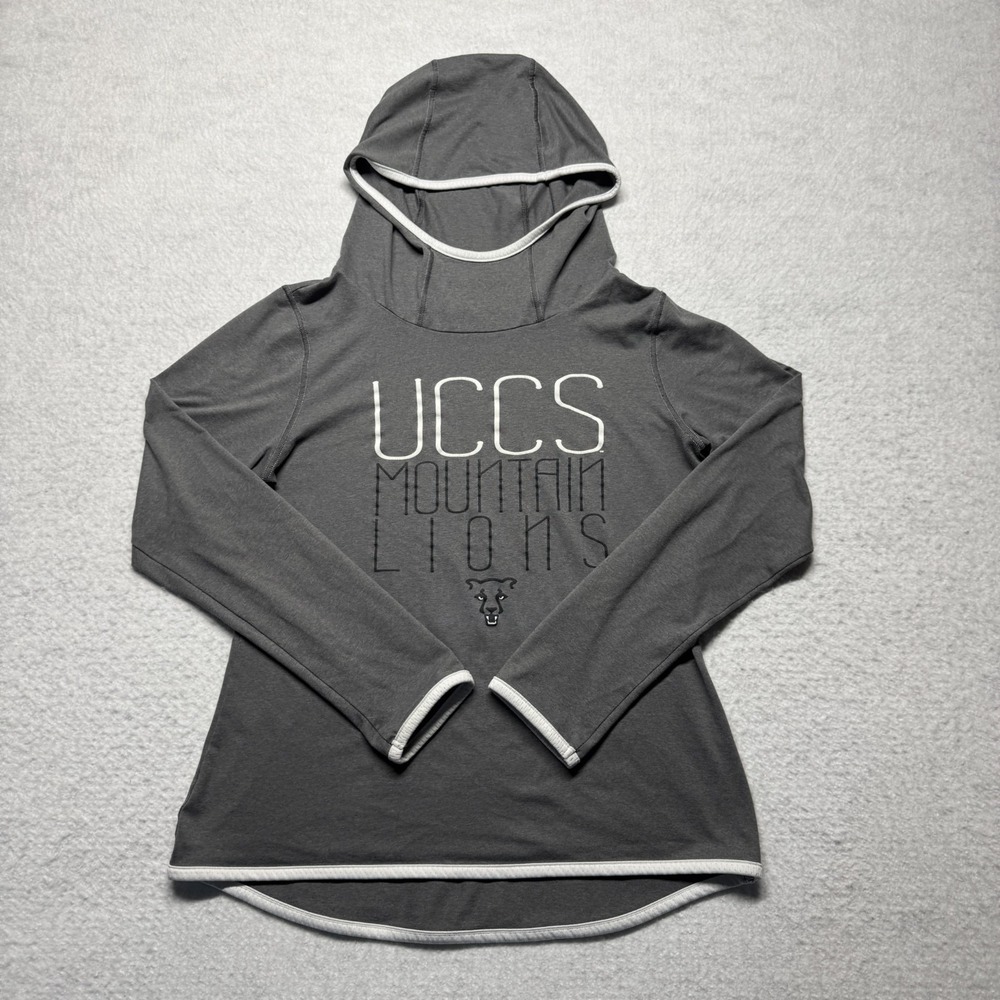 UCCS Colorado Mountain Lions Lightweight Hoodie Shirt Gray Women's Size M